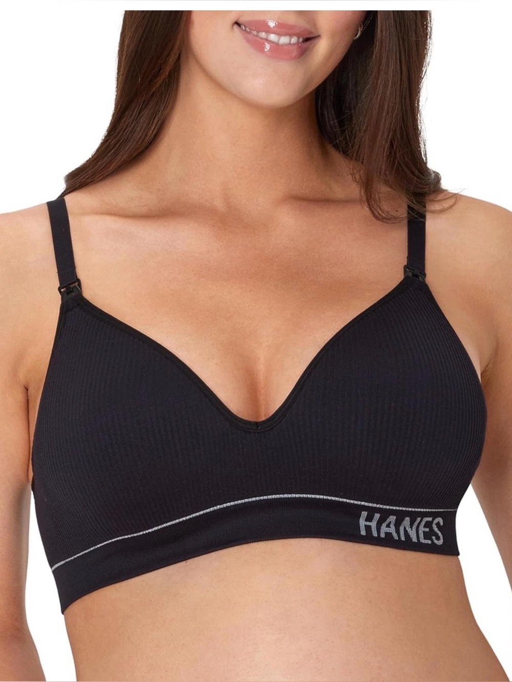 Hanes Women's Maternity Nursing Bra, Seamless Wireless Nursing Bralette
